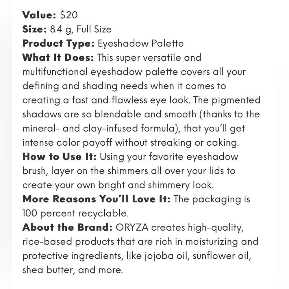 Oryza Nebula Shimmer Palette